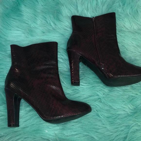 Burgundy Python Short Boot - Picture 2 of 3